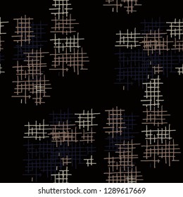 Grunge Seamless Tartan. Abstract Pattern. Trendy Hand Drawn Texture with Scribble Crossing Lines. Colorful Vector Pattern for Linen, Paper, Tablecloth. Abstract Seamless Pattern.