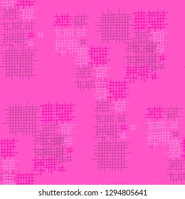 Grunge Seamless Tartan. Abstract Pattern. Retro Hand Drawn Texture with Scratched Crossing Lines. Colorful Vector Pattern for Wallpaper, Fabric, Textile. Abstract Seamless Pattern.