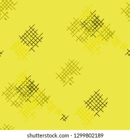 Grunge Seamless Tartan. Abstract Pattern. Retro Hand Drawn Texture with Scribble Crossing Lines. Colorful Vector Pattern for Cotton, Print, Textile. Abstract Seamless Pattern.