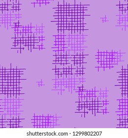 Grunge Seamless Tartan. Abstract Pattern. Modern Hand Drawn Texture with Shabby Crossing Lines. Colorful Vector Pattern for Cotton, Print, Textile. Abstract Seamless Pattern.
