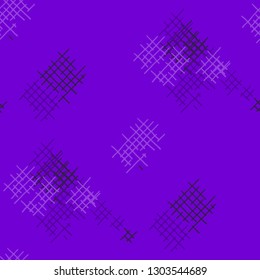Grunge Seamless Tartan. Abstract Pattern. Retro Hand Drawn Texture with Scratched Crossing Lines. Colorful Vector Pattern for Print, Cloth, Textile. Abstract Seamless Pattern.