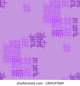 Grunge Seamless Tartan. Abstract Pattern. Trendy Hand Drawn Texture with Scratched Crossing Lines. Colorful Vector Pattern for Dress, Paper, Tablecloth. Abstract Seamless Pattern.
