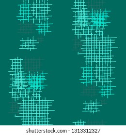 Grunge Seamless Tartan. Abstract Pattern. Retro Hand Drawn Texture with Scratched Crossing Lines. Colorful Vector Pattern for Dress, Curtain, Tablecloth. Abstract Seamless Pattern.