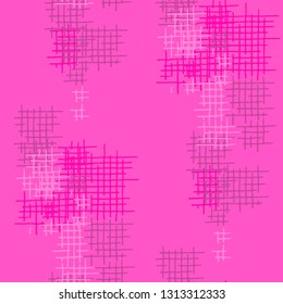 Grunge Seamless Tartan. Abstract Pattern. Retro Hand Drawn Texture with Shabby Crossing Lines. Colorful Vector Pattern for Linen, Paper, Tablecloth. Abstract Seamless Pattern.