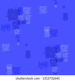 Grunge Seamless Tartan. Abstract Pattern. Modern Hand Drawn Texture with Shabby Crossing Lines. Colorful Vector Pattern for Print, Fabric, Textile. Abstract Seamless Pattern.