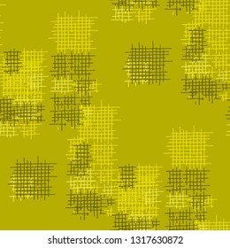 Grunge Seamless Tartan. Abstract Pattern. Trendy Hand Drawn Texture with Scribble Crossing Lines. Colorful Vector Pattern for Cotton, Calico, Textile. Abstract Seamless Pattern.