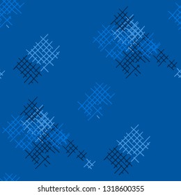 Grunge Seamless Tartan. Abstract Pattern. Retro Hand Drawn Texture with Scribble Crossing Lines. Colorful Vector Pattern for Cotton, Print, Textile. Abstract Seamless Pattern.