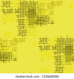 Grunge Seamless Tartan. Abstract Pattern. Retro Hand Drawn Texture with Scribble Crossing Lines. Colorful Vector Pattern for Dress, Paper, Tablecloth. Abstract Seamless Pattern.
