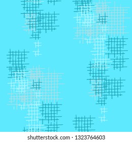 Grunge Seamless Tartan. Abstract Pattern. Modern Hand Drawn Texture with Scribble Crossing Lines. Colorful Vector Pattern for Wallpaper, Print, Cotton. Abstract Seamless Pattern.