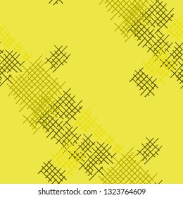 Grunge Seamless Tartan. Abstract Pattern. Modern Hand Drawn Texture with Scratched Crossing Lines. Colorful Vector Pattern for Dress, Curtain, Paper. Abstract Seamless Pattern.