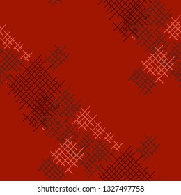 Grunge Seamless Tartan. Abstract Pattern. Vintage Hand Drawn Texture with Scribble Crossing Lines. Colorful Vector Pattern for Wallpaper, Fabric, Print. Abstract Seamless Pattern.