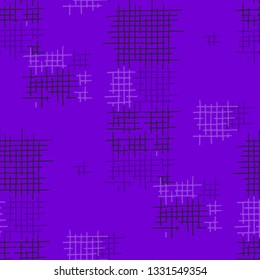 Grunge Seamless Tartan. Abstract Pattern. Trendy Hand Drawn Texture with Shabby Crossing Lines. Colorful Vector Pattern for Linen, Paper, Tablecloth. Abstract Seamless Pattern.