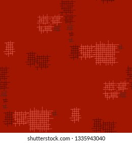 Grunge Seamless Tartan. Abstract Pattern. Modern Hand Drawn Texture with Shabby Crossing Lines. Colorful Vector Pattern for Wallpaper, Cotton, Textile. Abstract Seamless Pattern.