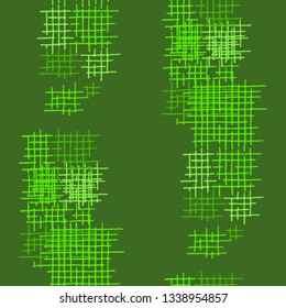 Grunge Seamless Tartan. Abstract Pattern. Retro Hand Drawn Texture with Scratched Crossing Lines. Colorful Vector Pattern for Cotton, Print, Textile. Abstract Seamless Pattern.