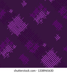 Grunge Seamless Tartan. Abstract Pattern. Vintage Hand Drawn Texture with Shabby Crossing Lines. Colorful Vector Pattern for Chintz, Linen, Wallpaper. Abstract Seamless Pattern.