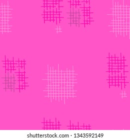 Grunge Seamless Tartan. Abstract Pattern. Modern Hand Drawn Texture with Scribble Crossing Lines. Colorful Vector Pattern for Wallpaper, Print, Textile. Abstract Seamless Pattern.