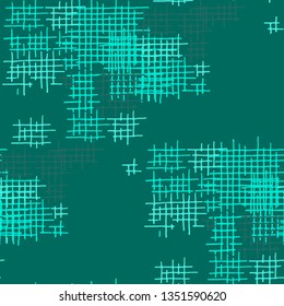 Grunge Seamless Tartan. Abstract Pattern. Trendy Hand Drawn Texture with Scribble Crossing Lines. Colorful Vector Pattern for Cotton, Calico, Textile. Abstract Seamless Pattern.