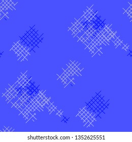 Grunge Seamless Tartan. Abstract Pattern. Retro Hand Drawn Texture with Scribble Crossing Lines. Colorful Vector Pattern for Wallpaper, Print, Textile. Abstract Seamless Pattern.
