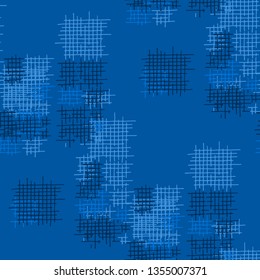 Grunge Seamless Tartan. Abstract Pattern. Vintage Hand Drawn Texture with Scribble Crossing Lines. Colorful Vector Pattern for Wallpaper, Cotton, Textile. Abstract Seamless Pattern.