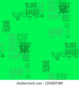 Grunge Seamless Tartan. Abstract Pattern. Modern Hand Drawn Texture with Scratched Crossing Lines. Colorful Vector Pattern for Cotton, Calico, Textile. Abstract Seamless Pattern.