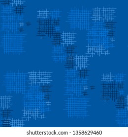 Grunge Seamless Tartan. Abstract Pattern. Retro Hand Drawn Texture with Scratched Crossing Lines. Colorful Vector Pattern for Print, Fabric, Textile. Abstract Seamless Pattern.