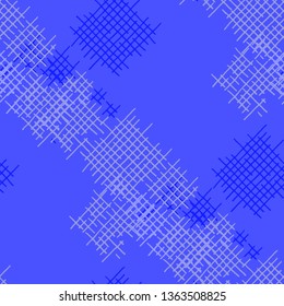 Grunge Seamless Tartan. Abstract Pattern. Retro Hand Drawn Texture with Shabby Crossing Lines. Colorful Vector Pattern for Dress, Curtain, Paper. Abstract Seamless Pattern.