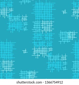 Grunge Seamless Tartan. Abstract Pattern. Retro Hand Drawn Texture with Scribble Crossing Lines. Colorful Vector Pattern for Cotton, Print, Textile. Abstract Seamless Pattern.