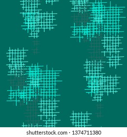 Grunge Seamless Tartan. Abstract Pattern. Vintage Hand Drawn Texture with Shabby Crossing Lines. Colorful Vector Pattern for Dress, Paper, Tablecloth. Abstract Seamless Pattern.