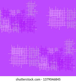 Grunge Seamless Tartan. Abstract Pattern. Modern Hand Drawn Texture with Scratched Crossing Lines. Colorful Vector Pattern for Wallpaper, Fabric, Textile. Abstract Seamless Pattern.