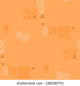 Grunge Seamless Tartan. Abstract Pattern. Retro Hand Drawn Texture with Scratched Crossing Lines. Colorful Vector Pattern for Wallpaper, Cotton, Textile. Abstract Seamless Pattern.
