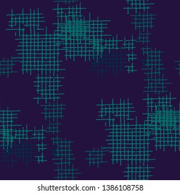 Grunge Seamless Tartan. Abstract Pattern. Retro Hand Drawn Texture with Shabby Crossing Lines. Colorful Vector Pattern for Print, Cloth, Textile. Abstract Seamless Pattern.