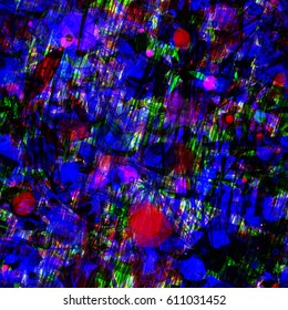 Grunge seamless texture with chaotic colored elements. Abstract vector background