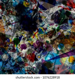 Grunge seamless texture with colorful elements. Abstract vector background for web page, banners backdrop, fabric, home decor, wrapping