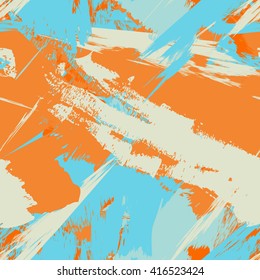 Grunge seamless texture pattern for print, fabric, wallpapers, clothes. Retro ornament by brush. Vector