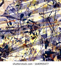 Grunge seamless texture with violet, black, yellow color. Abstract vector background for web page, banners backdrop, fabric, home decor, wrapping