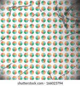 grunge sector dots background on white. Template frame design. Vintage pattern.Can be used for packaging,invitations cards, productions, decoration.  
