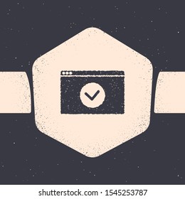 Grunge Secure your site with HTTPS, SSL icon isolated on grey background. Internet communication protocol. Monochrome vintage drawing. Vector Illustration