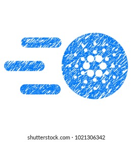 Grunge Send Cardano rubber seal stamp watermark. Icon symbol with grunge design and unclean texture. Unclean vector blue sign.