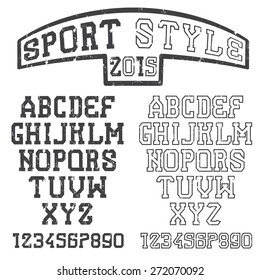 grunge serif font in the retro style of sport