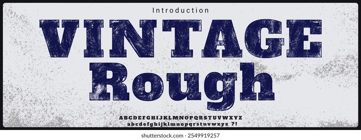 Tipografía de grunge serif. Fuente de Vector del alfabeto Mayúsculas y minúsculas con áspero y textura