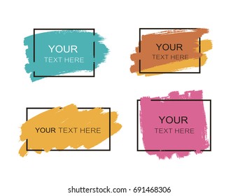 Grunge set of black paint, ink brush strokes, brushes, lines. Dirty artistic design elemens, frames for text - stock vector.