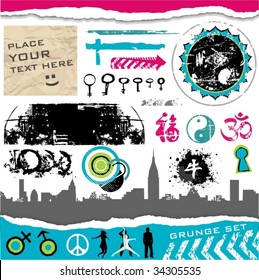 Grunge set of design elements. To see similar,  please VISIT MY PORTFOLIO