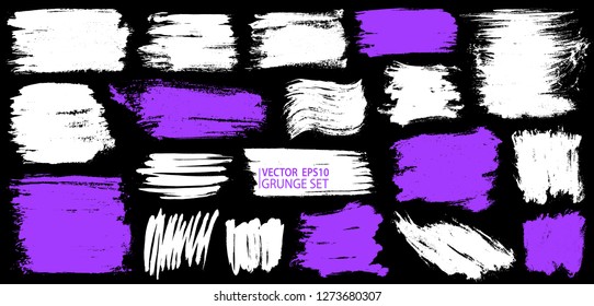 Grunge set. Detailed textures. Paint stain. Ink splash. Strokes. Splatter. Grunge backgrounds collection. Place for text or logo.