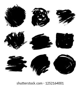 Grunge Set of Handmade Drawn Brush Strokes