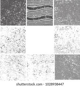 Grunge set stripe. Vector illustration. 