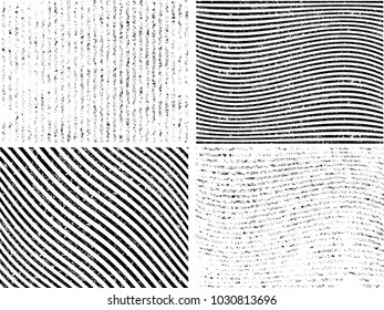 Grunge set stripe. Vector illustration.