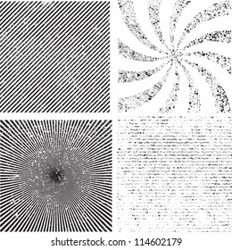 Grunge set stripe. Vector illustration.