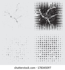 Grunge set stripe. Vector illustration. 