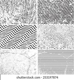 Grunge set stripe. Vector illustration.