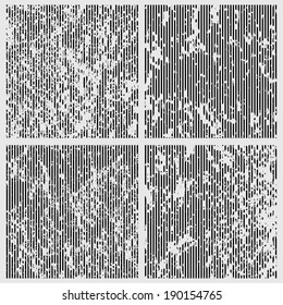 Grunge set stripes. Vector illustration.